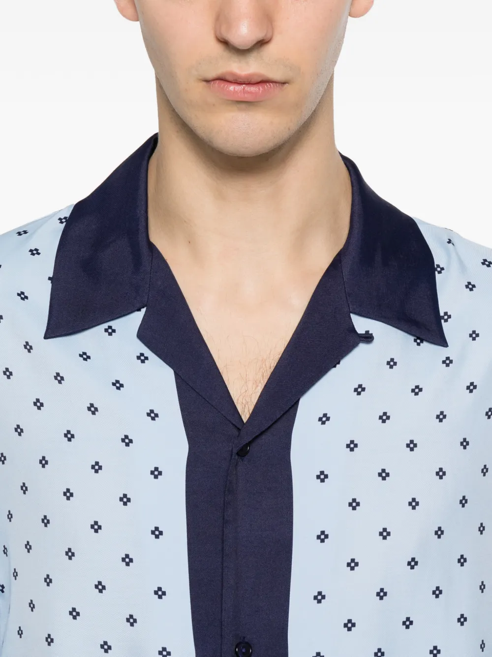 SANDRO Overhemd met monogram-print Blauw