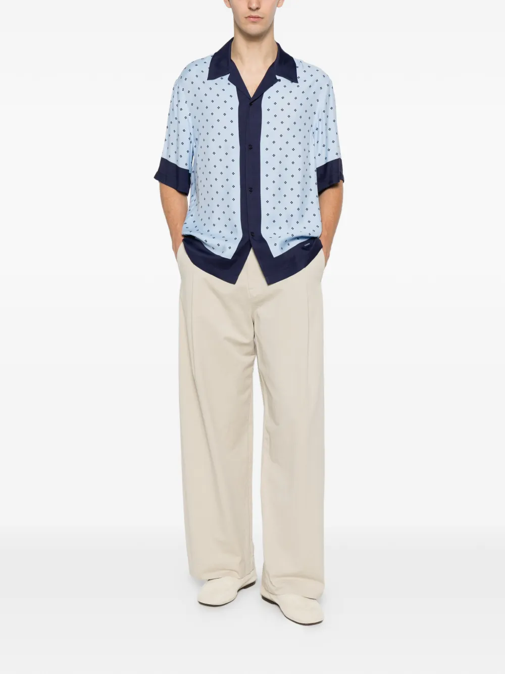 SANDRO Overhemd met monogram-print Blauw