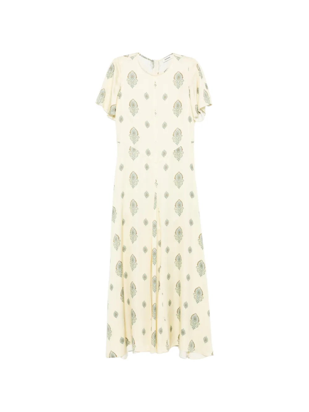 SANDRO Abito con ruches e stampa paisley - Giallo