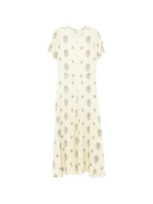 sandro ritta contrast-panel floral-lace dress Floral lace maxi dress white / beige For Women