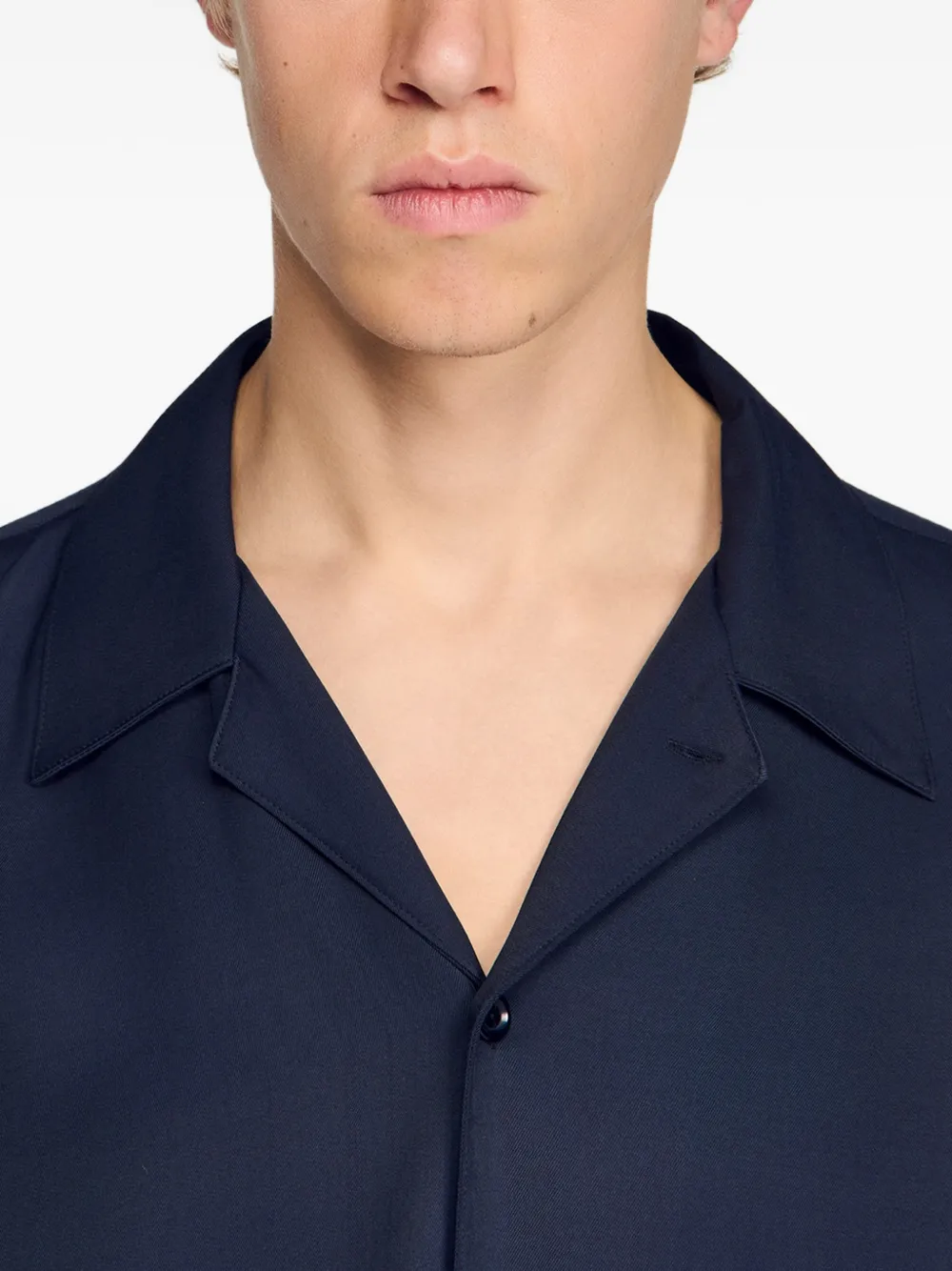 SANDRO Overhemd met haaienkraag en lange mouwen Blauw