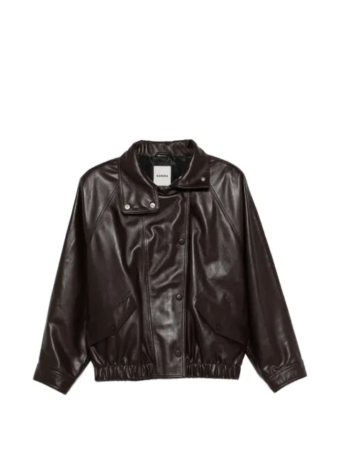 SANDRO chamarra de piel oversize
