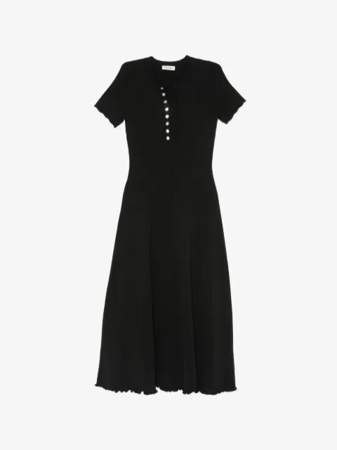 SANDRO vestido midi con botones