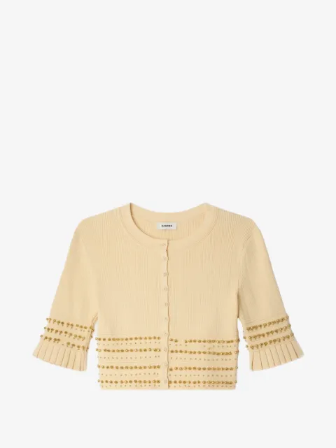 SANDRO cropped cardigan with tassels