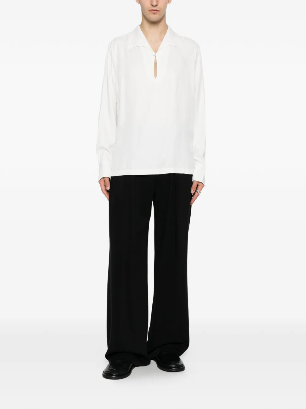  Sandro Camisa Con Cuello De Alas - Blanco 