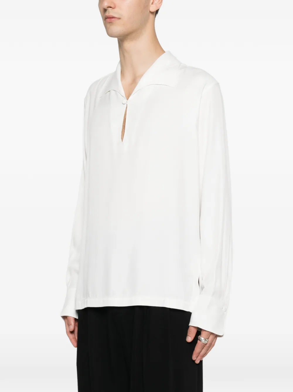  Sandro Camisa Con Cuello De Alas - Blanco 