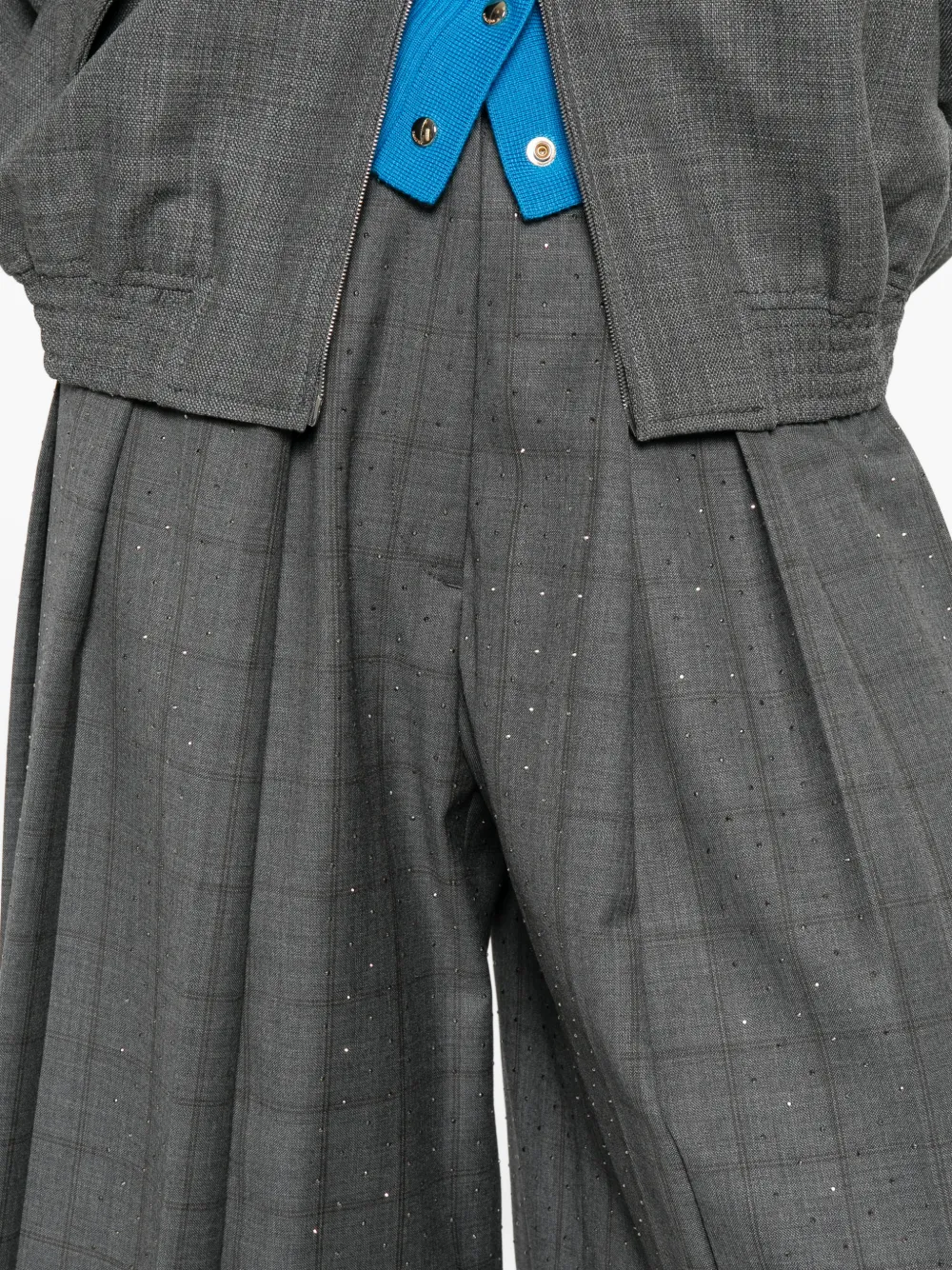 SANDRO Geruite wollen shorts Grijs