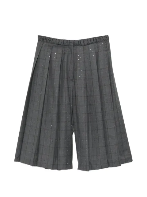 SANDRO checked rhinestone-embellished shorts