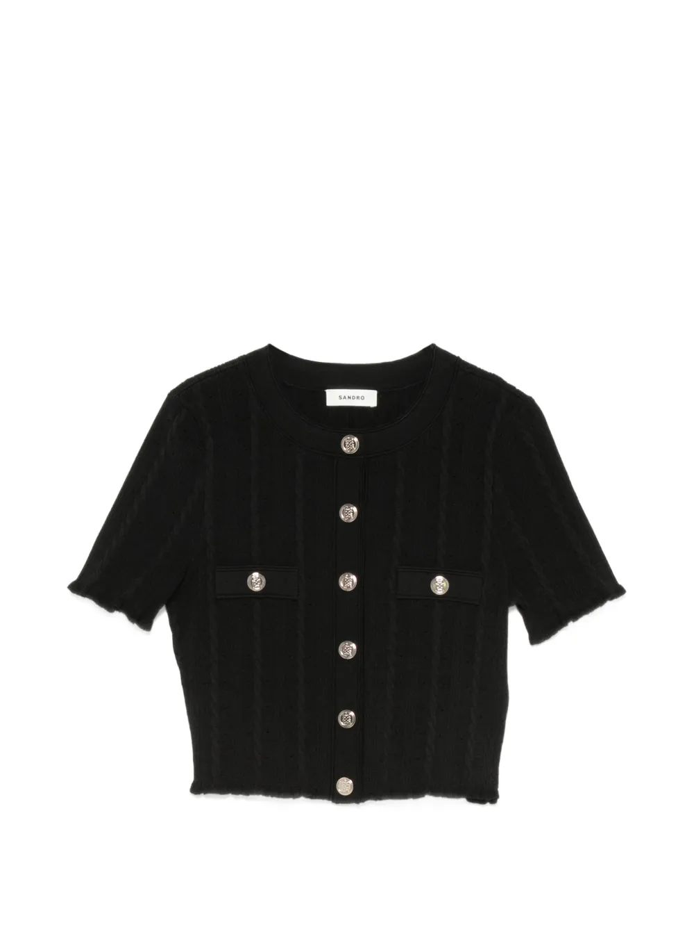 SANDRO Cardigan crop a maniche corte - Nero