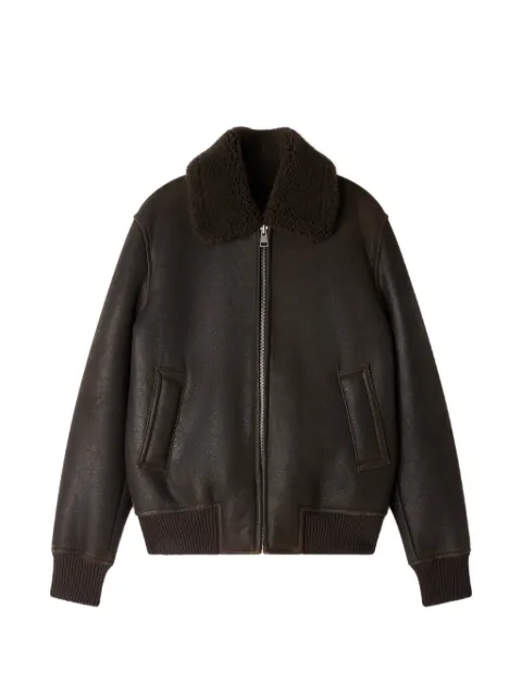 SANDRO shearling wing-collar jacket
