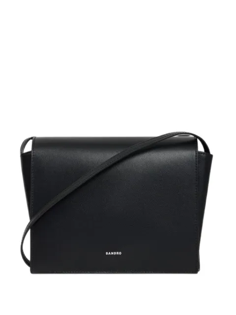 SANDRO Small leather bag with logo