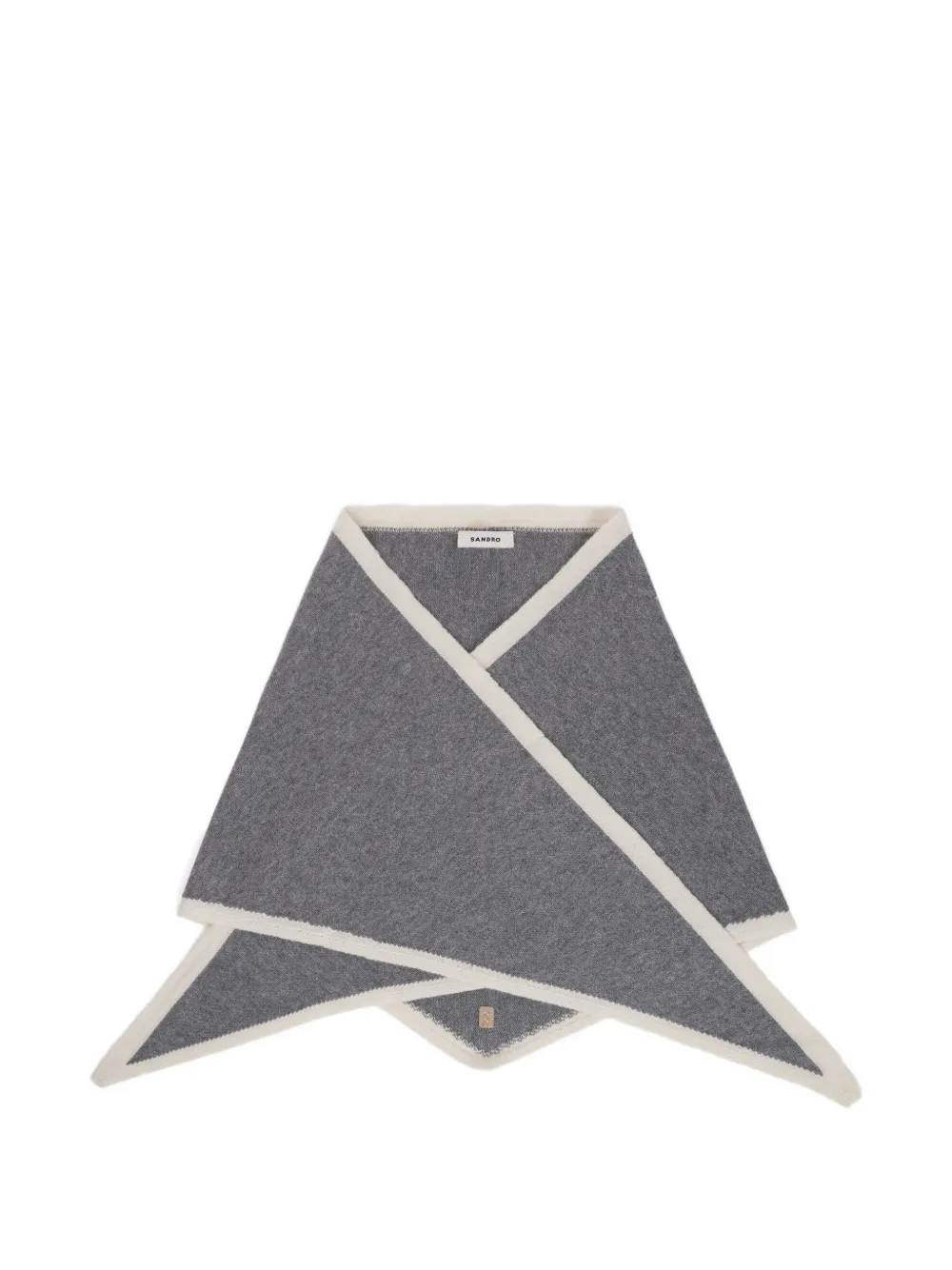 SANDRO two-tone wool triangle scarf - Grigio