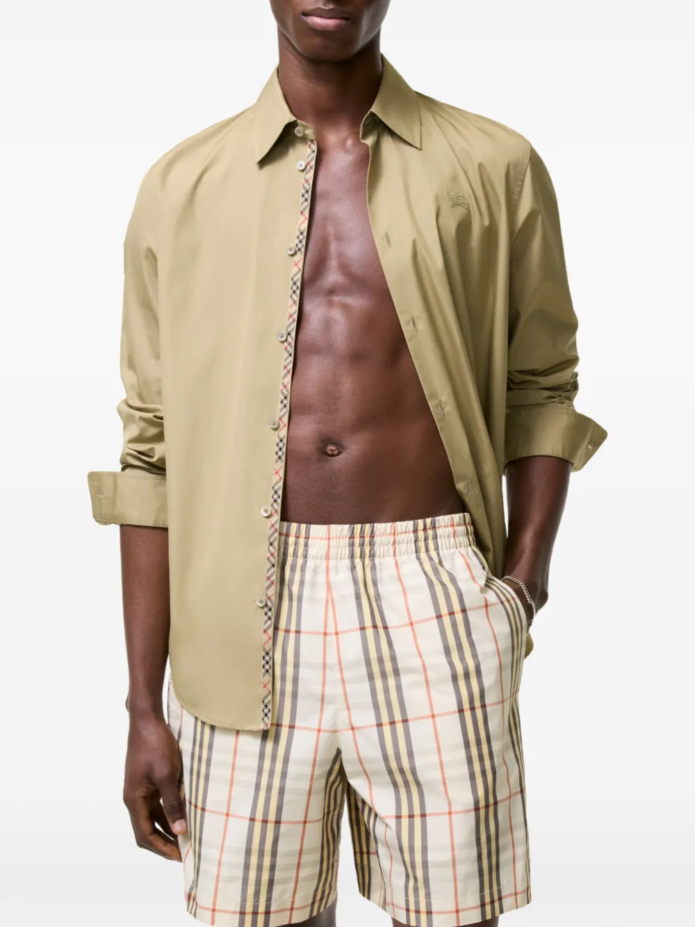 Burberry Geruite zwembroek Beige