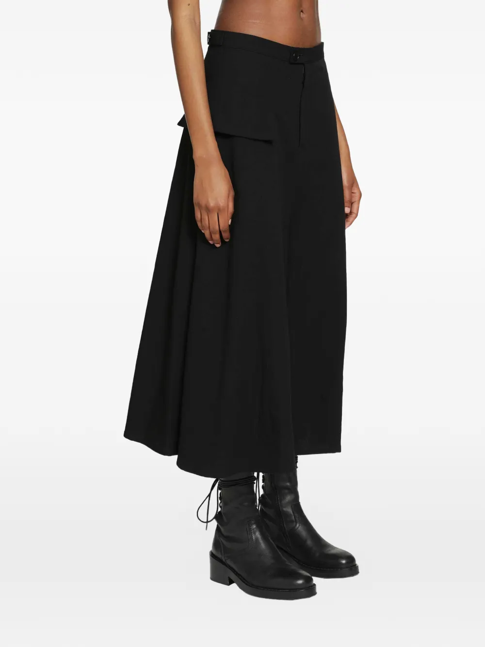 Yohji Yamamoto Flared broek Zwart