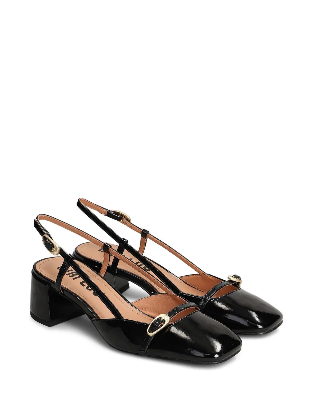 Bibi Lou Patty slingback pumps met gelakte afwerking Zwart