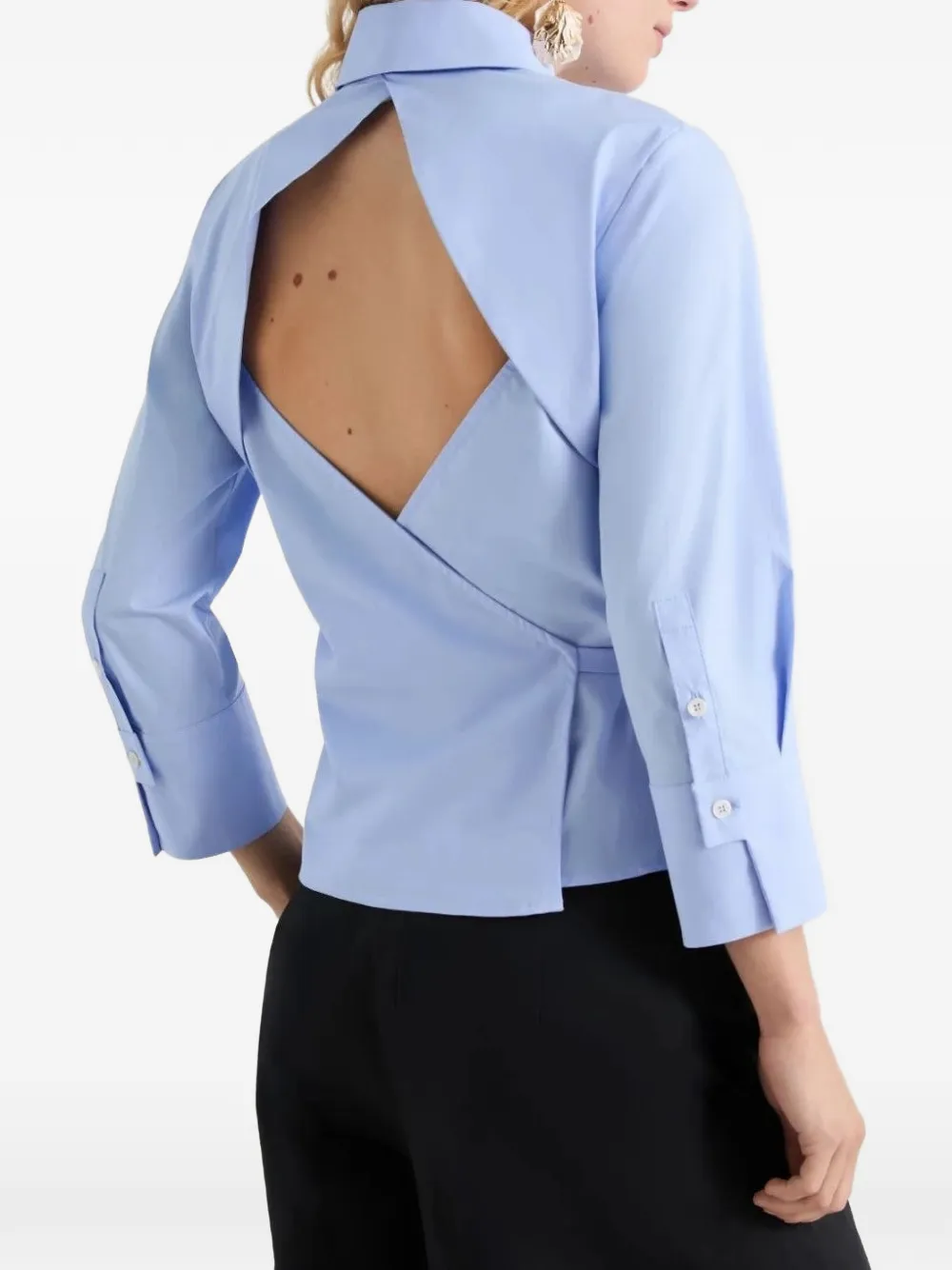 Marella Blouse met gestrikte taille en uitgesneden details Blauw
