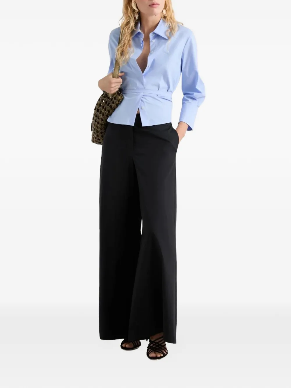 Marella Blouse met gestrikte taille en uitgesneden details Blauw