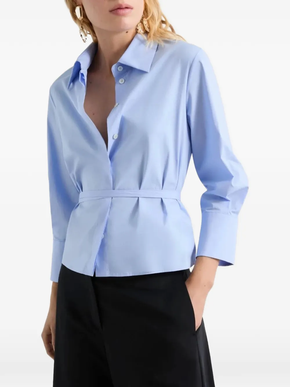 Marella Blouse met gestrikte taille en uitgesneden details Blauw