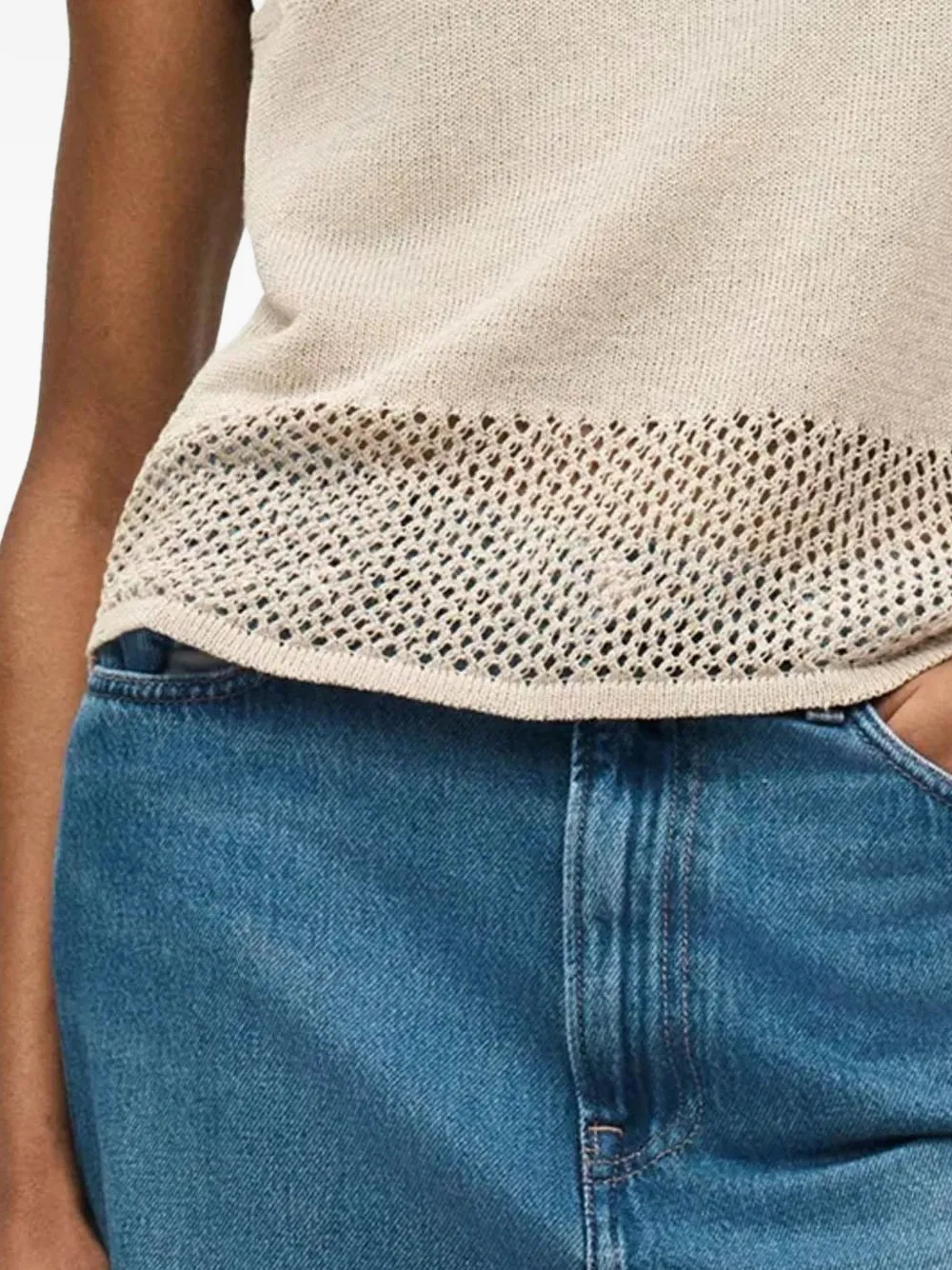 Karl Lagerfeld Gehaakte top Beige