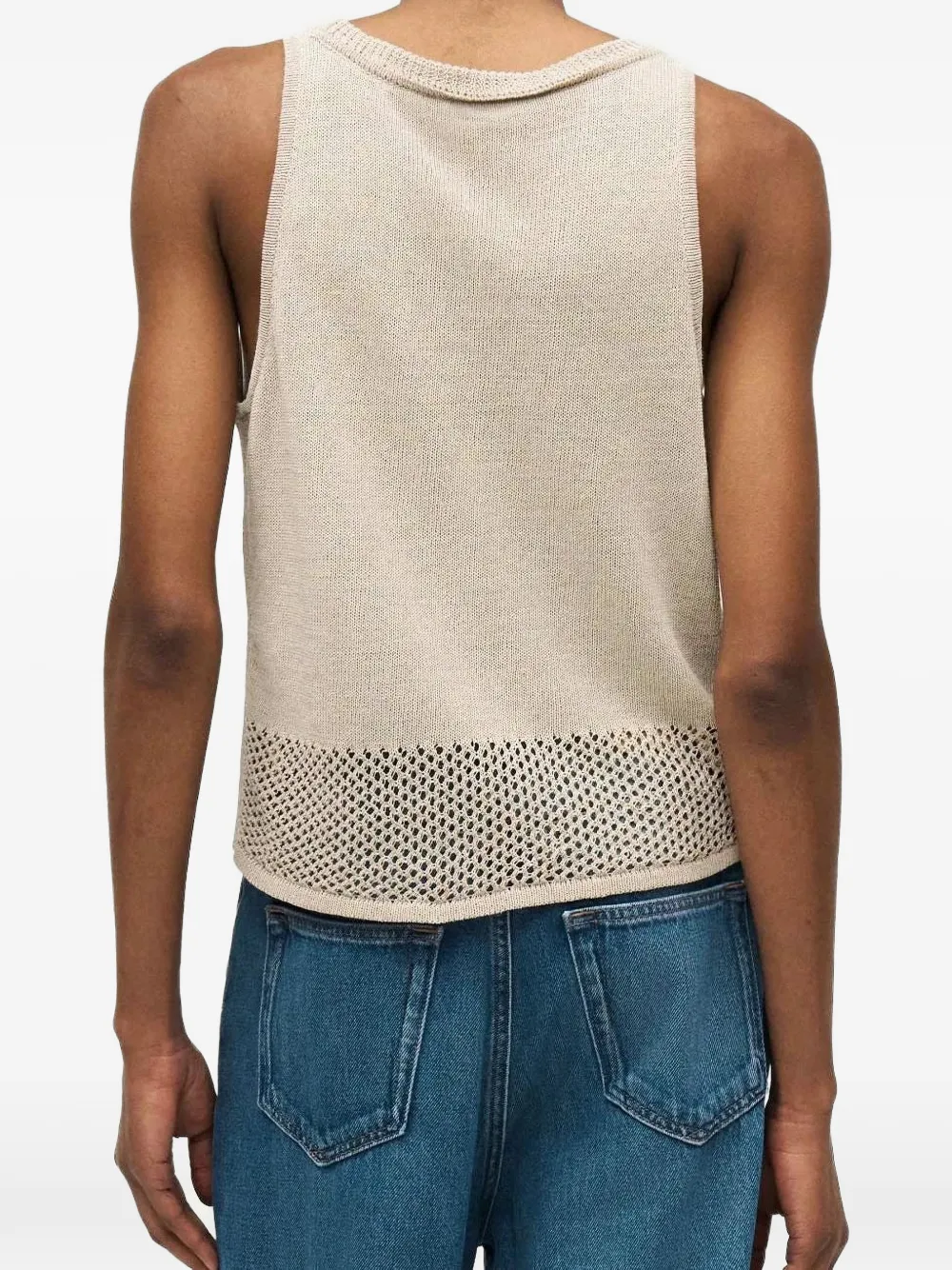 Karl Lagerfeld Gehaakte top Beige