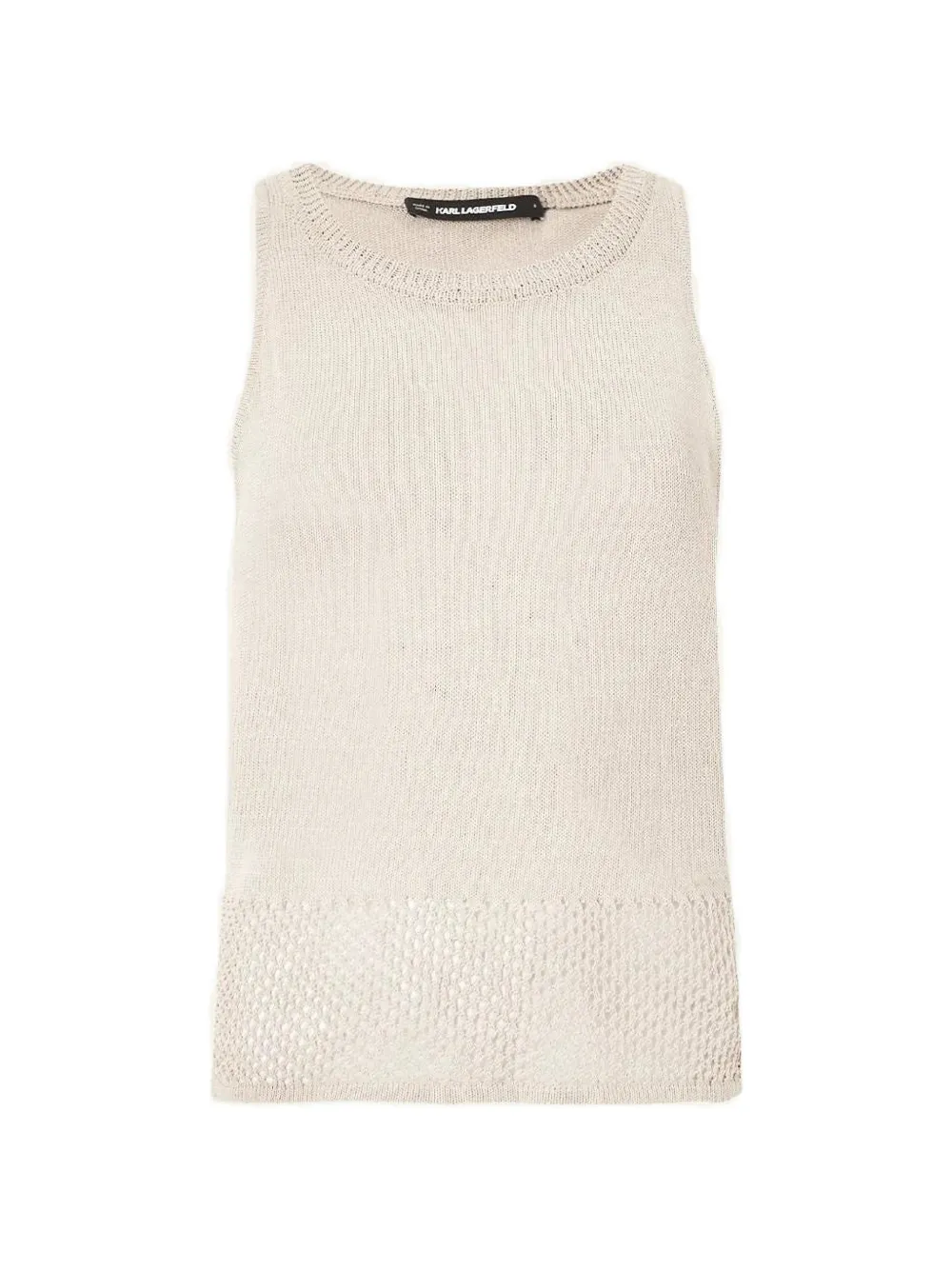 Karl Lagerfeld Crochet-knit Top In White