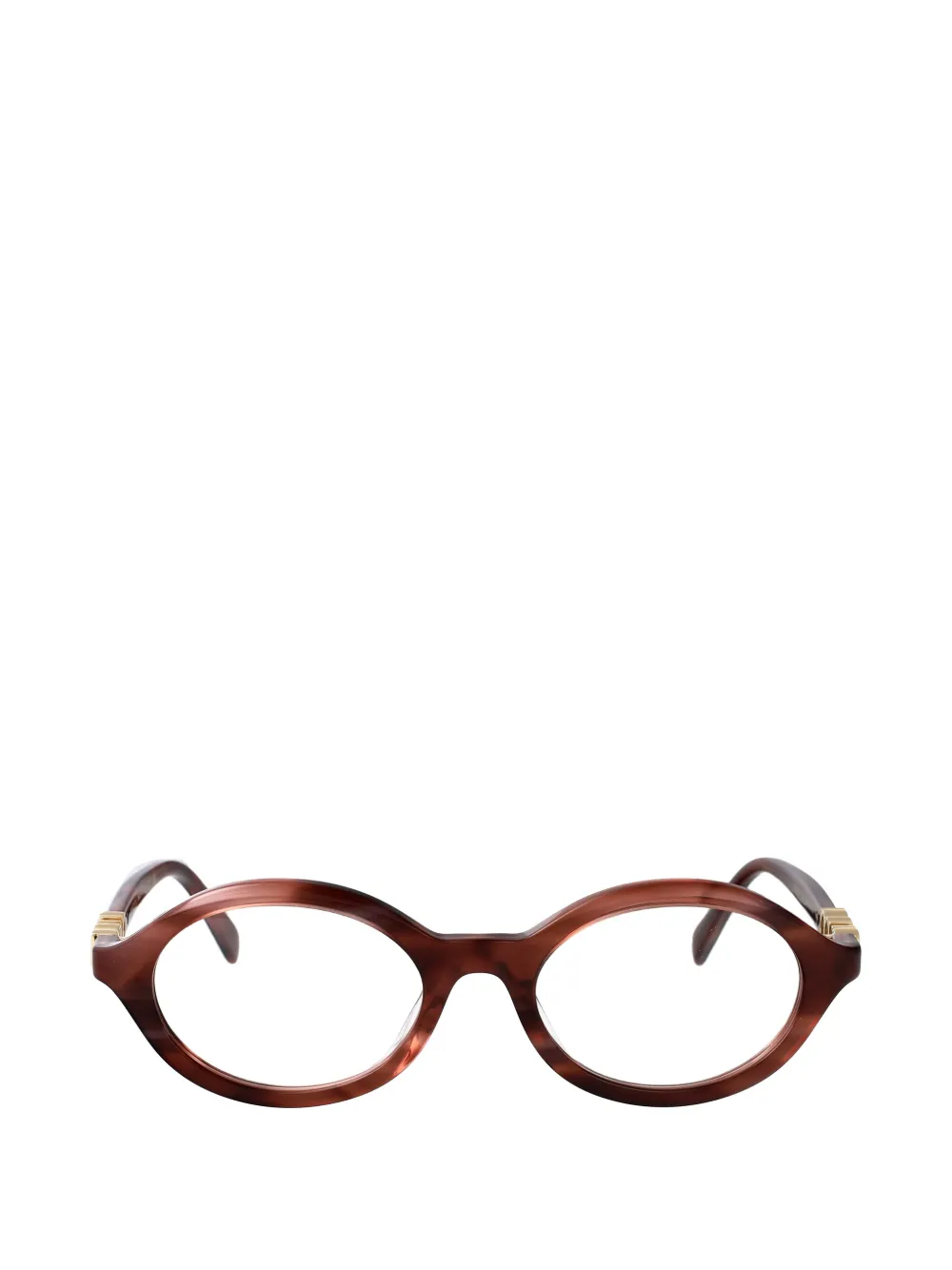 Gucci Eyewear logo-plaque round-frame glasses - Braun