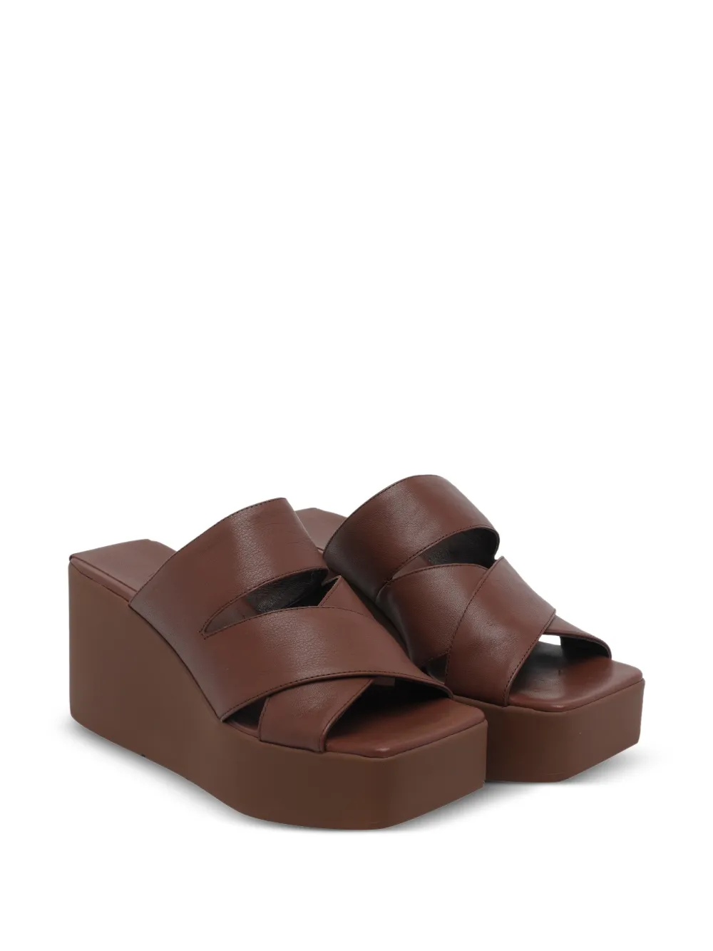 Vic Matie Travel crossover wedge sandals Bruin