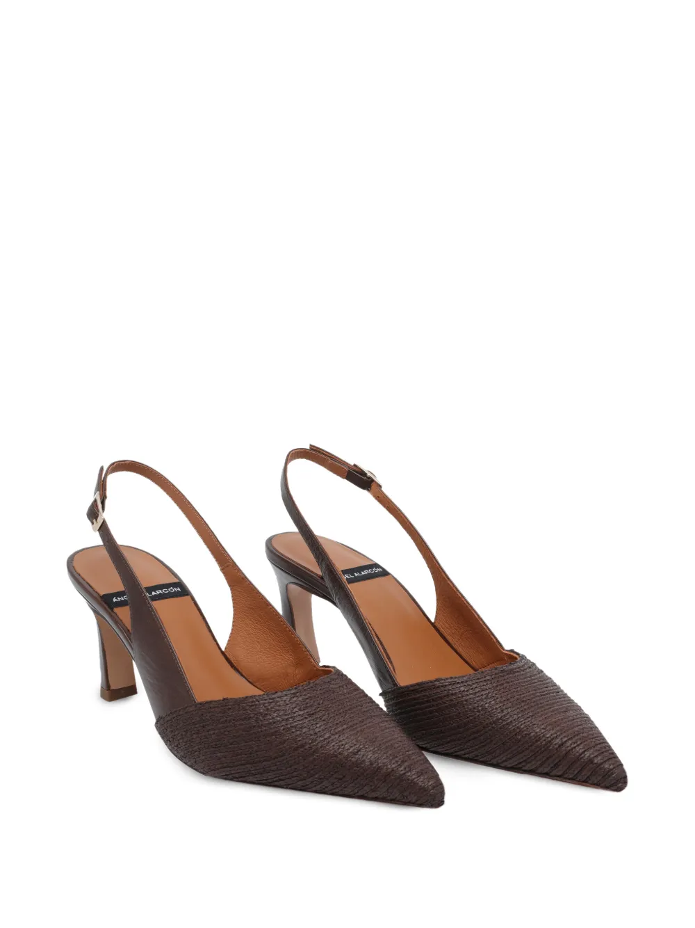 ANGEL ALARCON Carola slingback pumps met hak Bruin