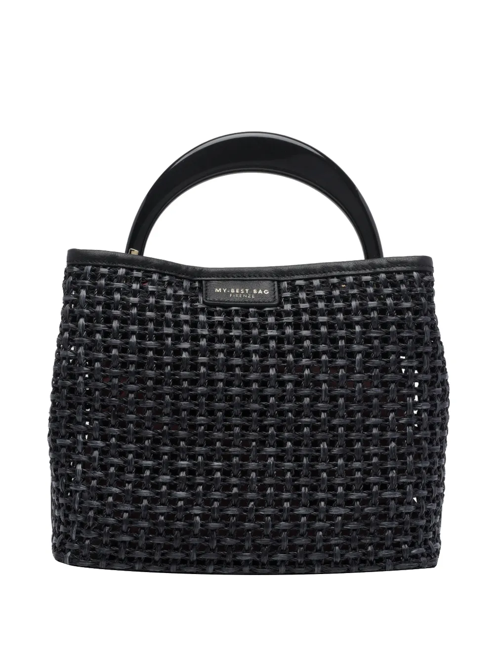 MY BEST BAG Firenze raffia tote bag - Nero