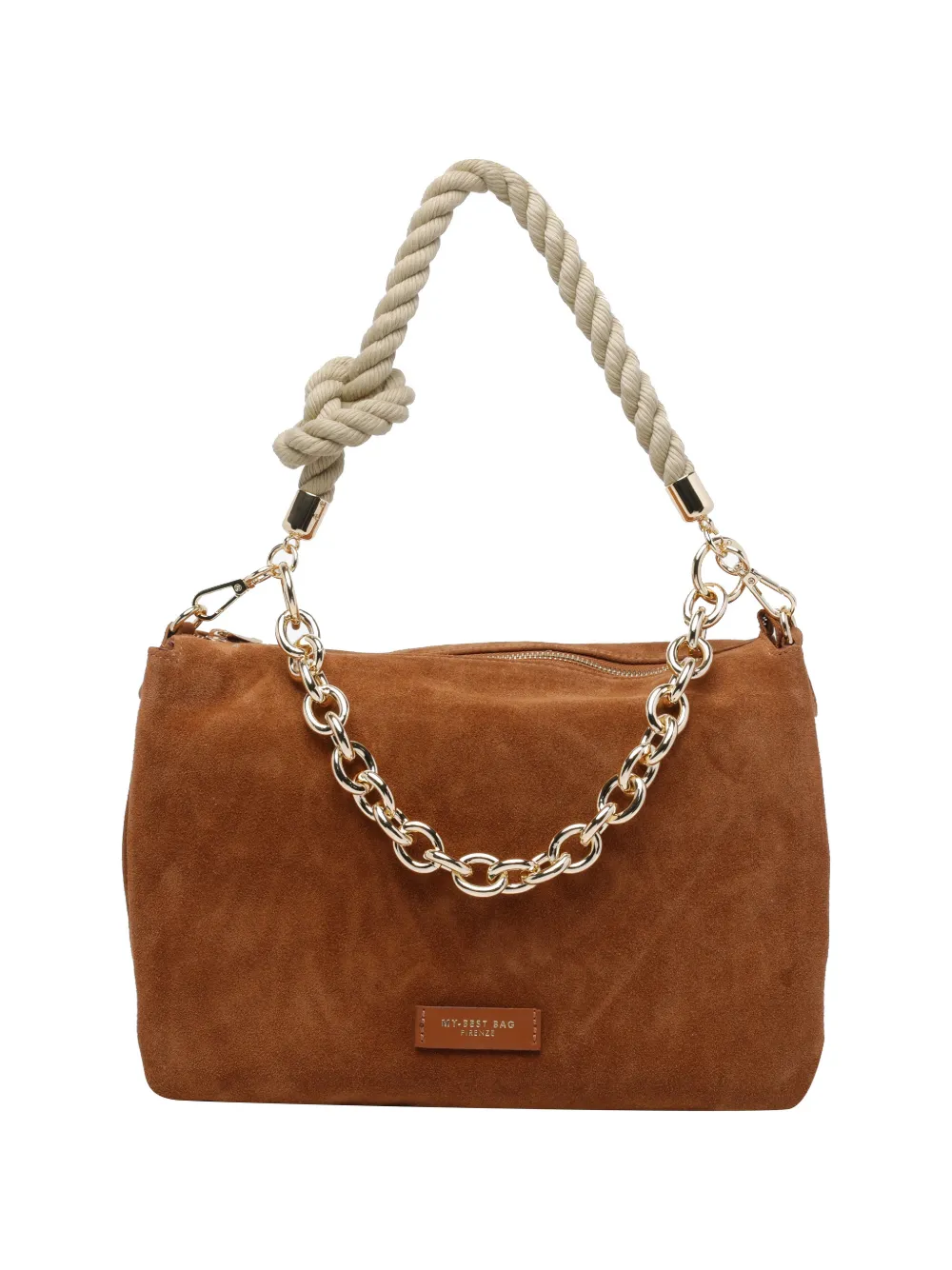 MY BEST BAG Firenze suede shoulder bag - Marrone