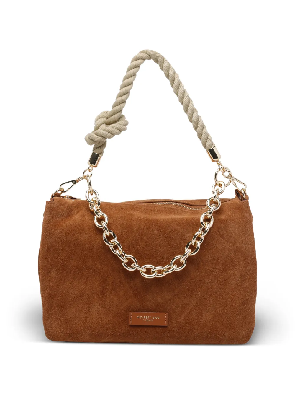 MY BEST BAG Firenze suede shoulder bag - Marrone