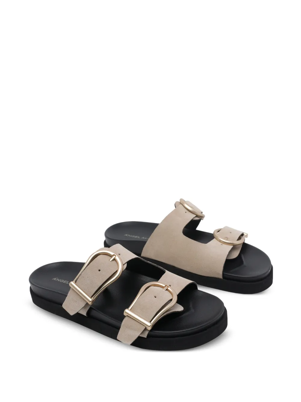 ANGEL ALARCON buckle-fastening suede sandals Beige