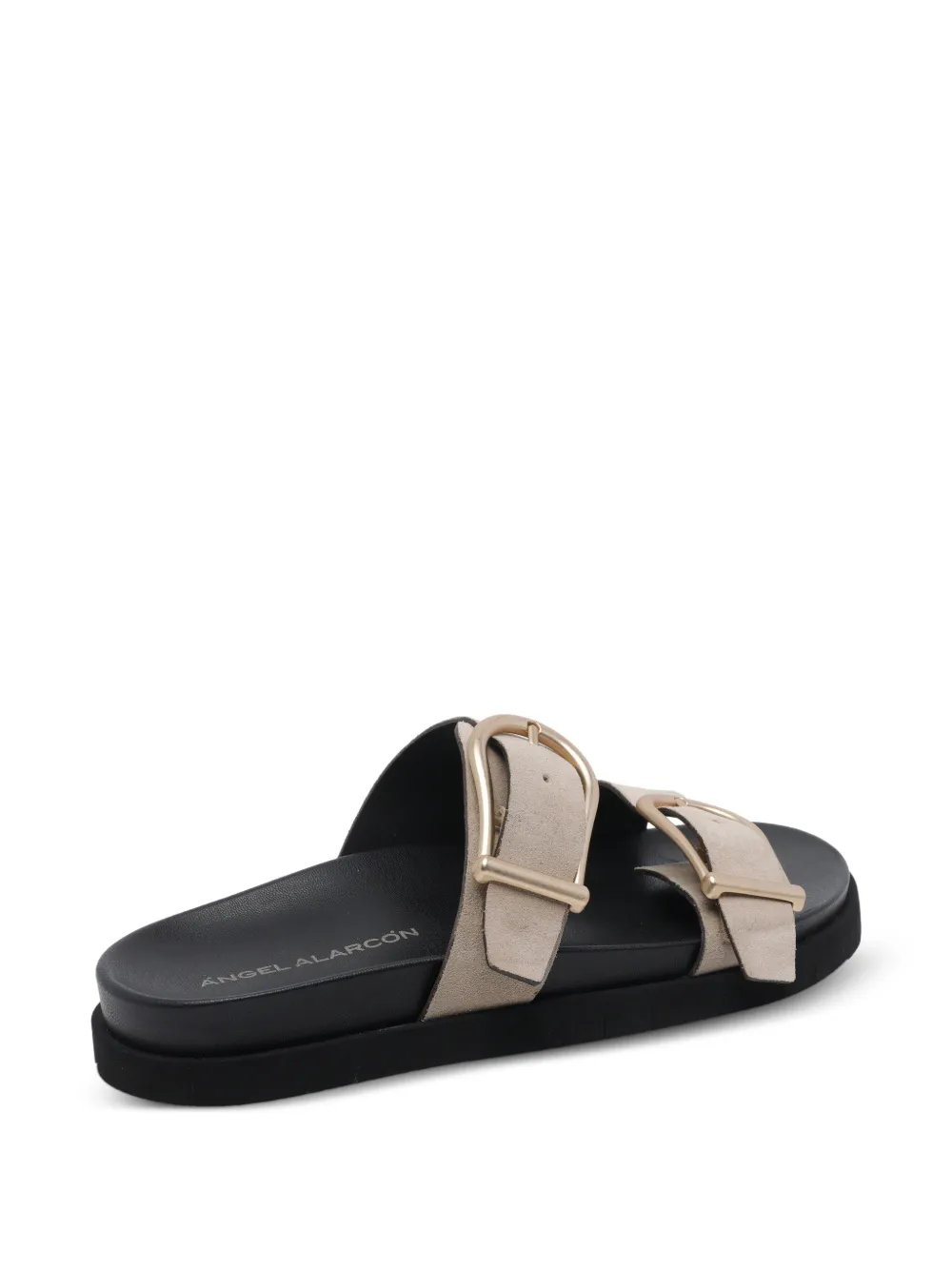 ANGEL ALARCON buckle-fastening suede sandals Beige
