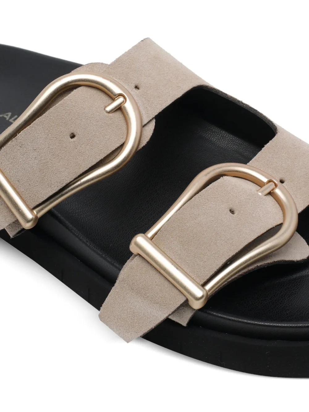 ANGEL ALARCON buckle-fastening suede sandals Beige