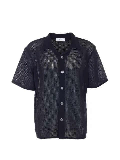 DUNST crochet-knit open-collar shirt