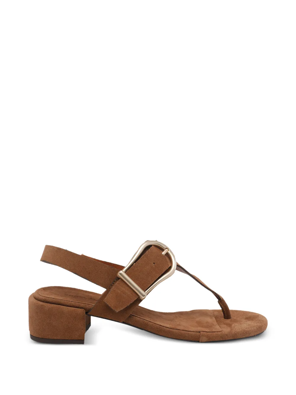 ANGEL ALARCON buckle-detail suede sandals - Marrone