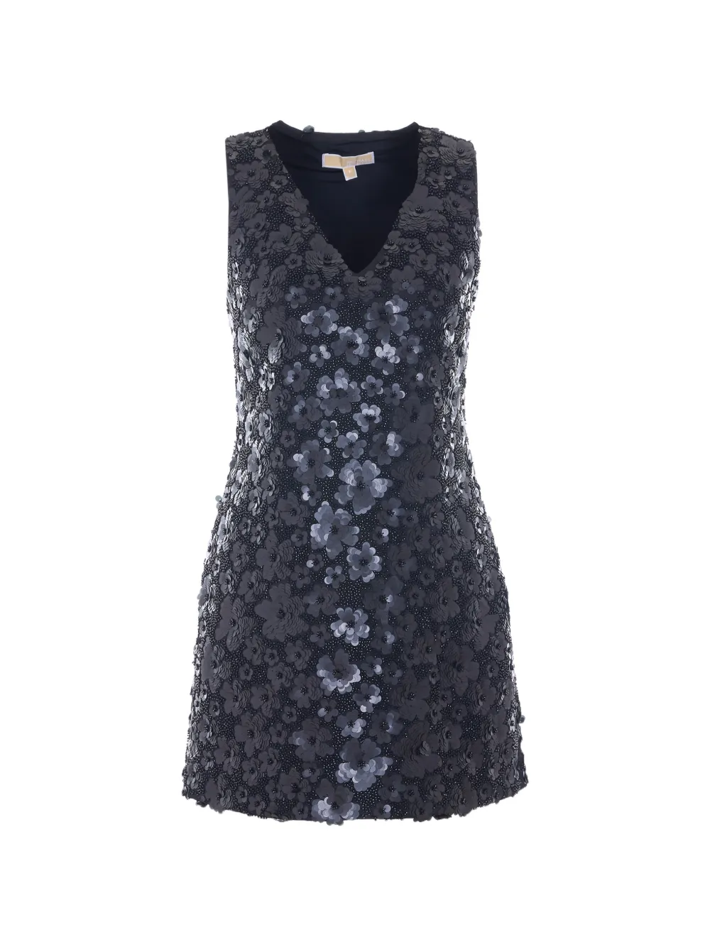 Michael Michael Kors sequin-embellished floral-appliqué dress - Nero