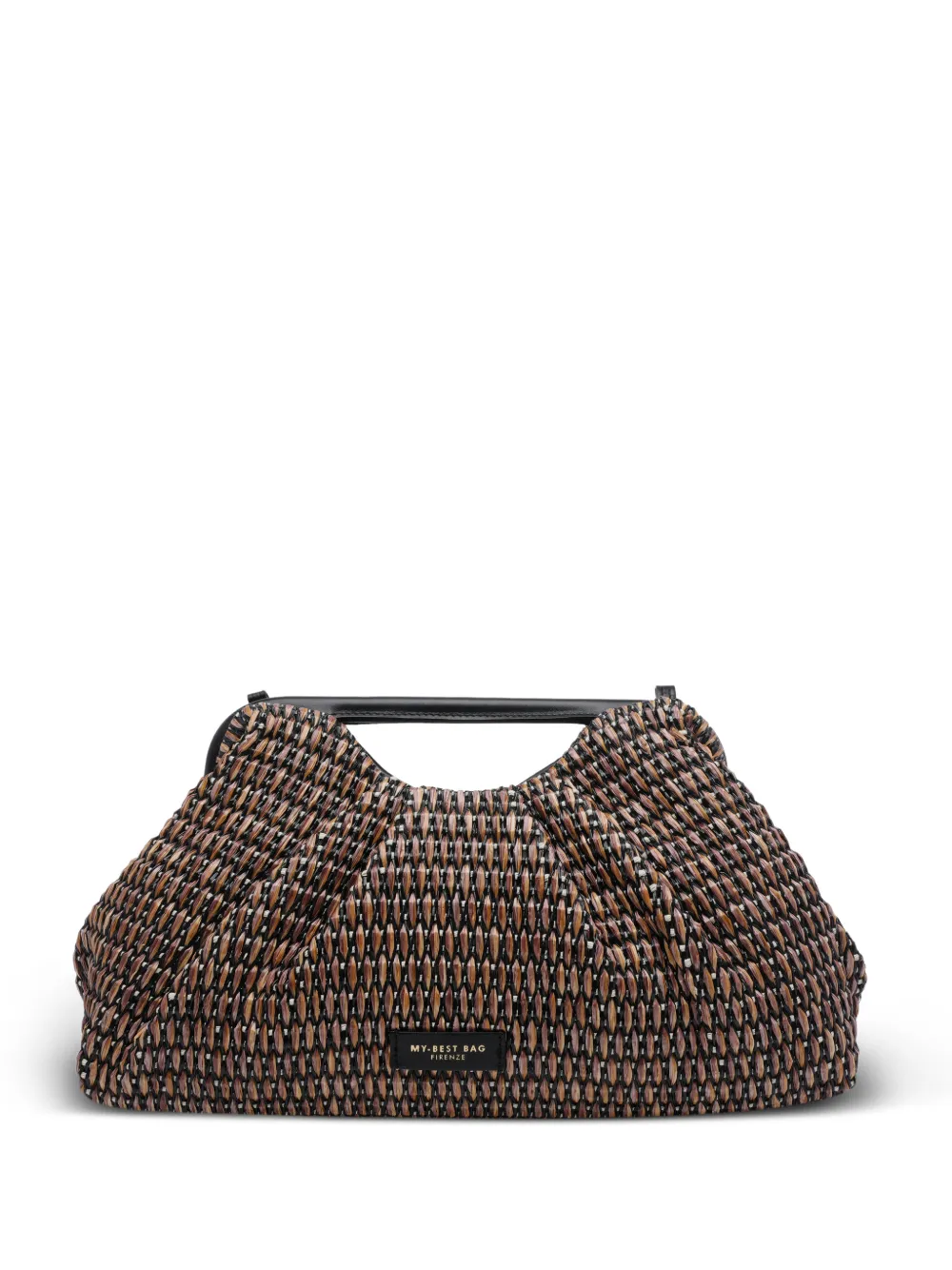 MY BEST BAG Firenze raffia clutch bag - Marrone