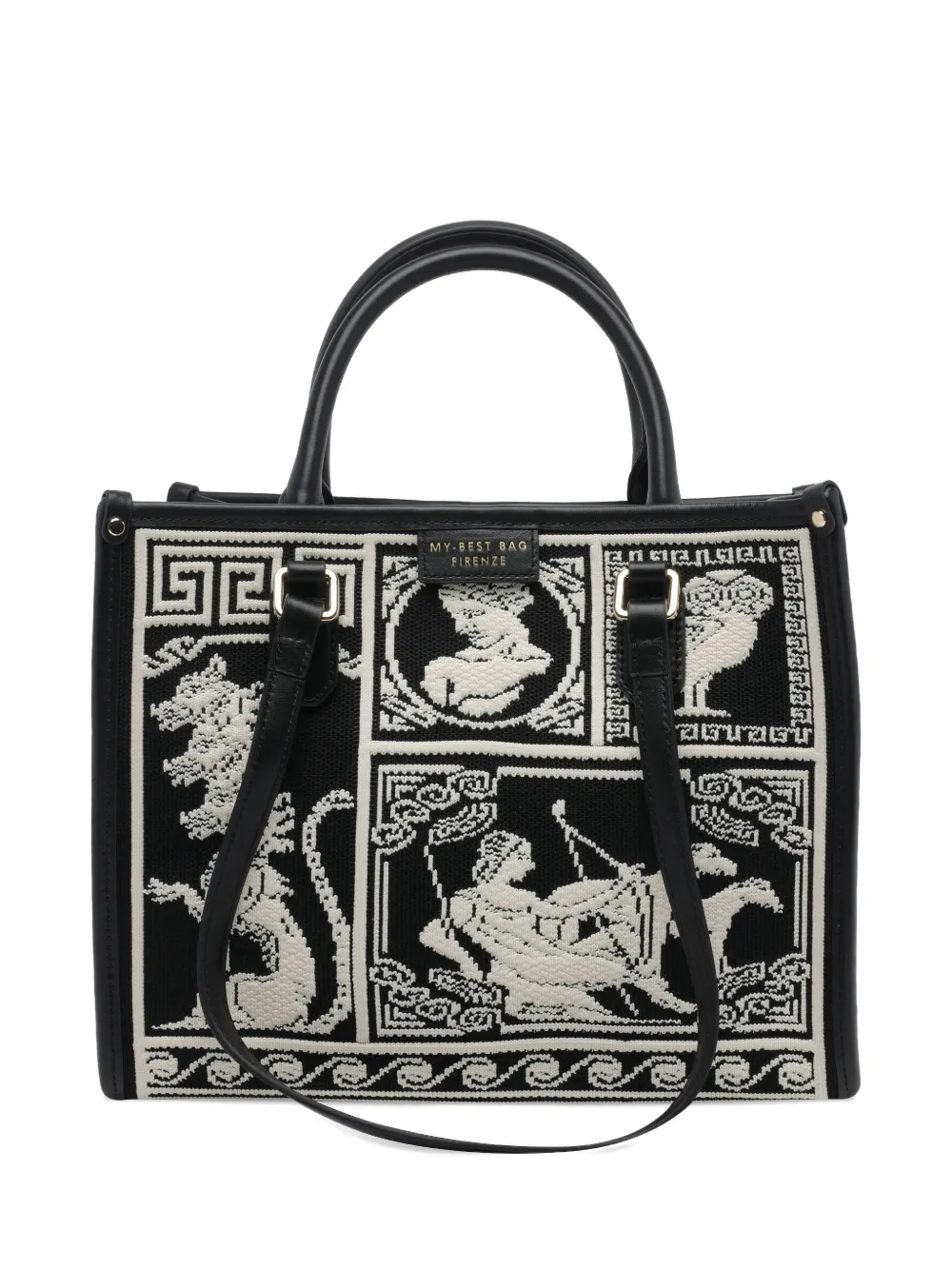 MY BEST BAG small leather-trim tote bag - Nero