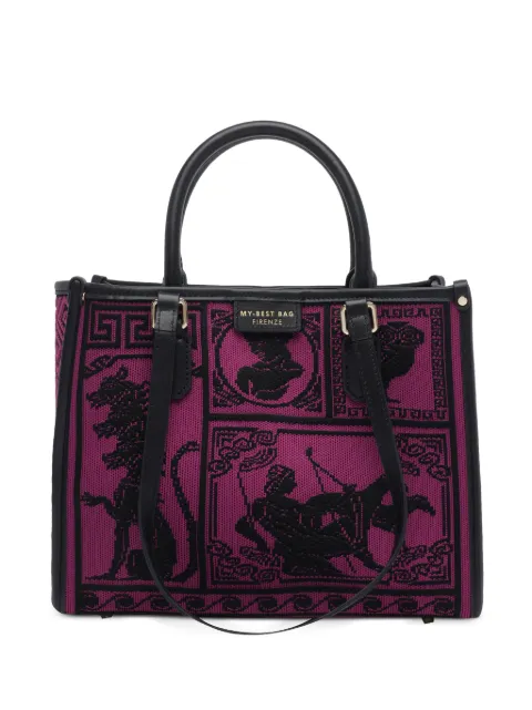 MY BEST BAG tote pequeña con ribete de piel
