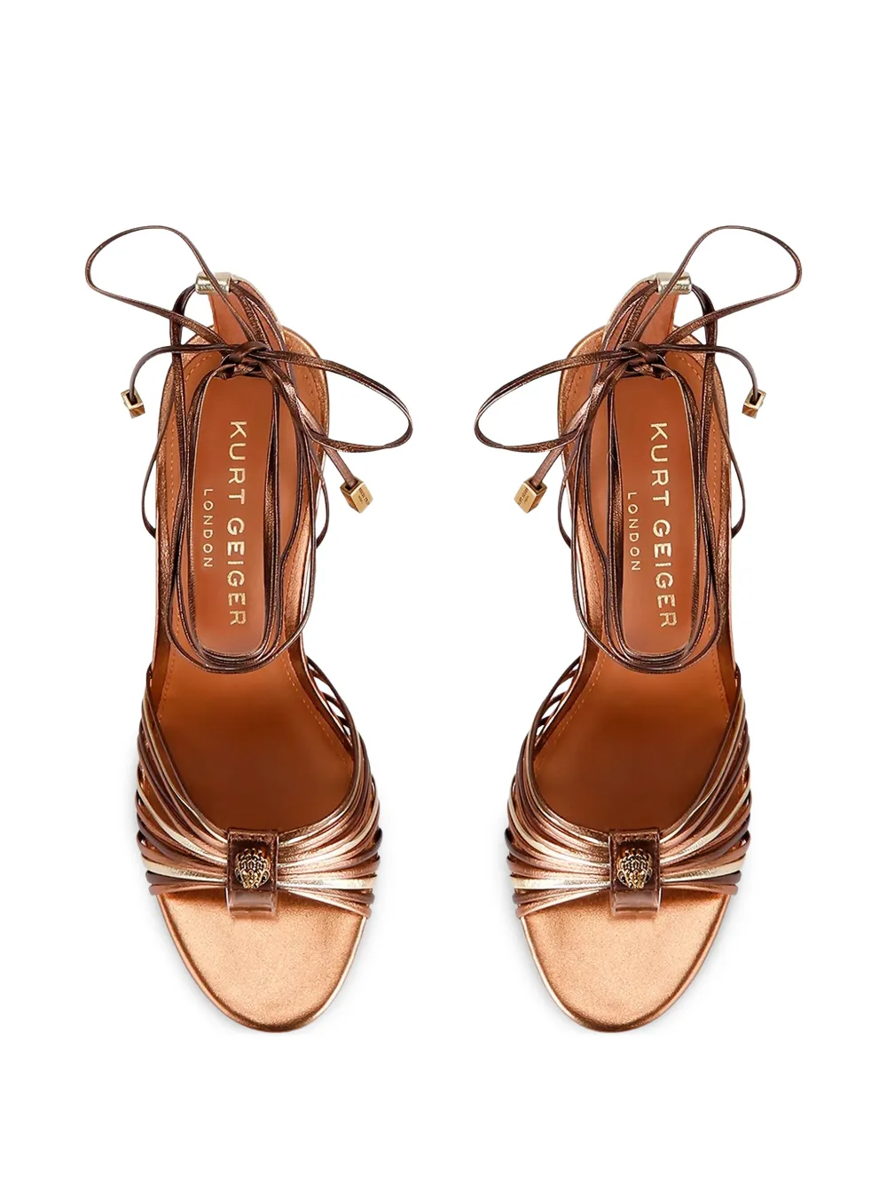 Kurt Geiger London multi-strap tie-fastening heeled sandals Bruin