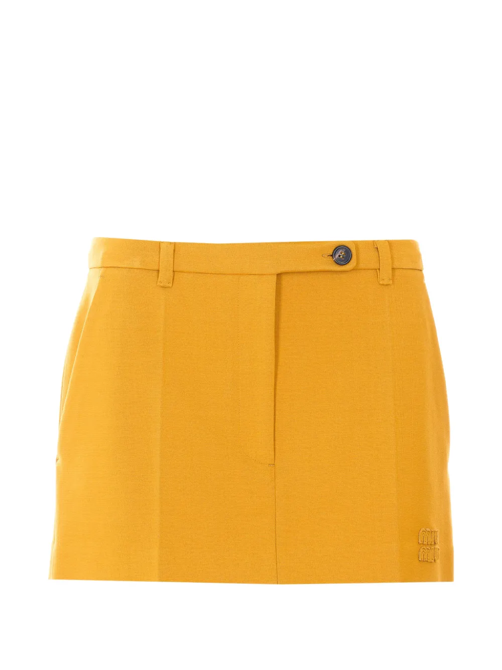 Miu Miu Milano logo-patch mini skirt - Giallo