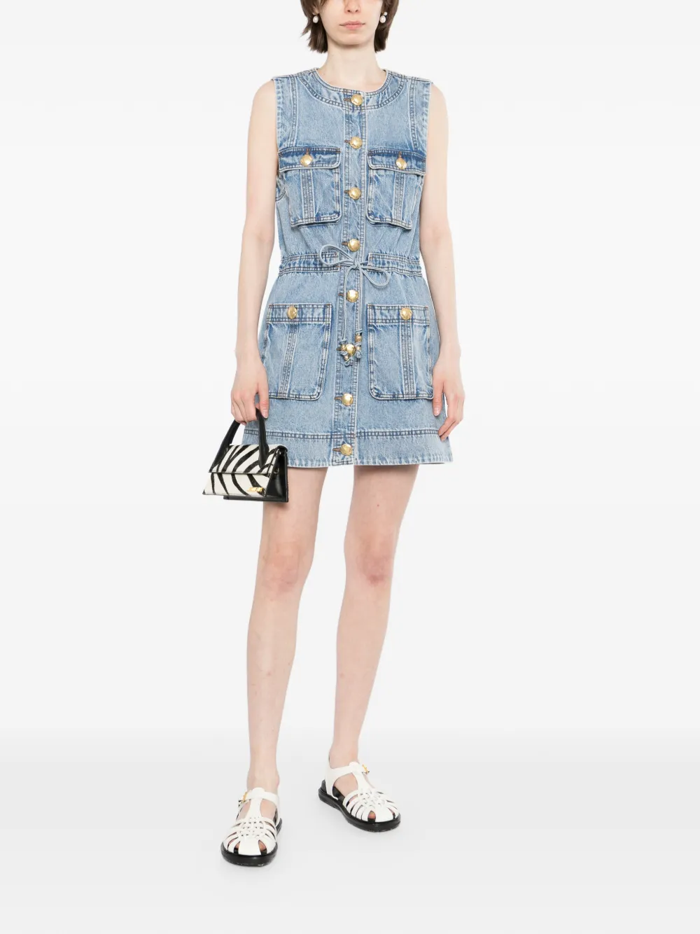 Aje Goldie denim jurk Blauw