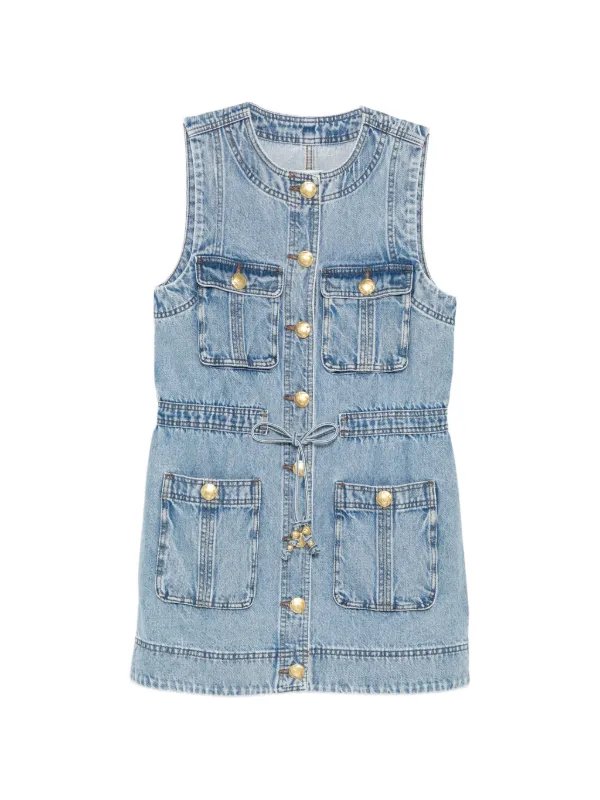 Aje Goldie Denim Mini Dress in Blue