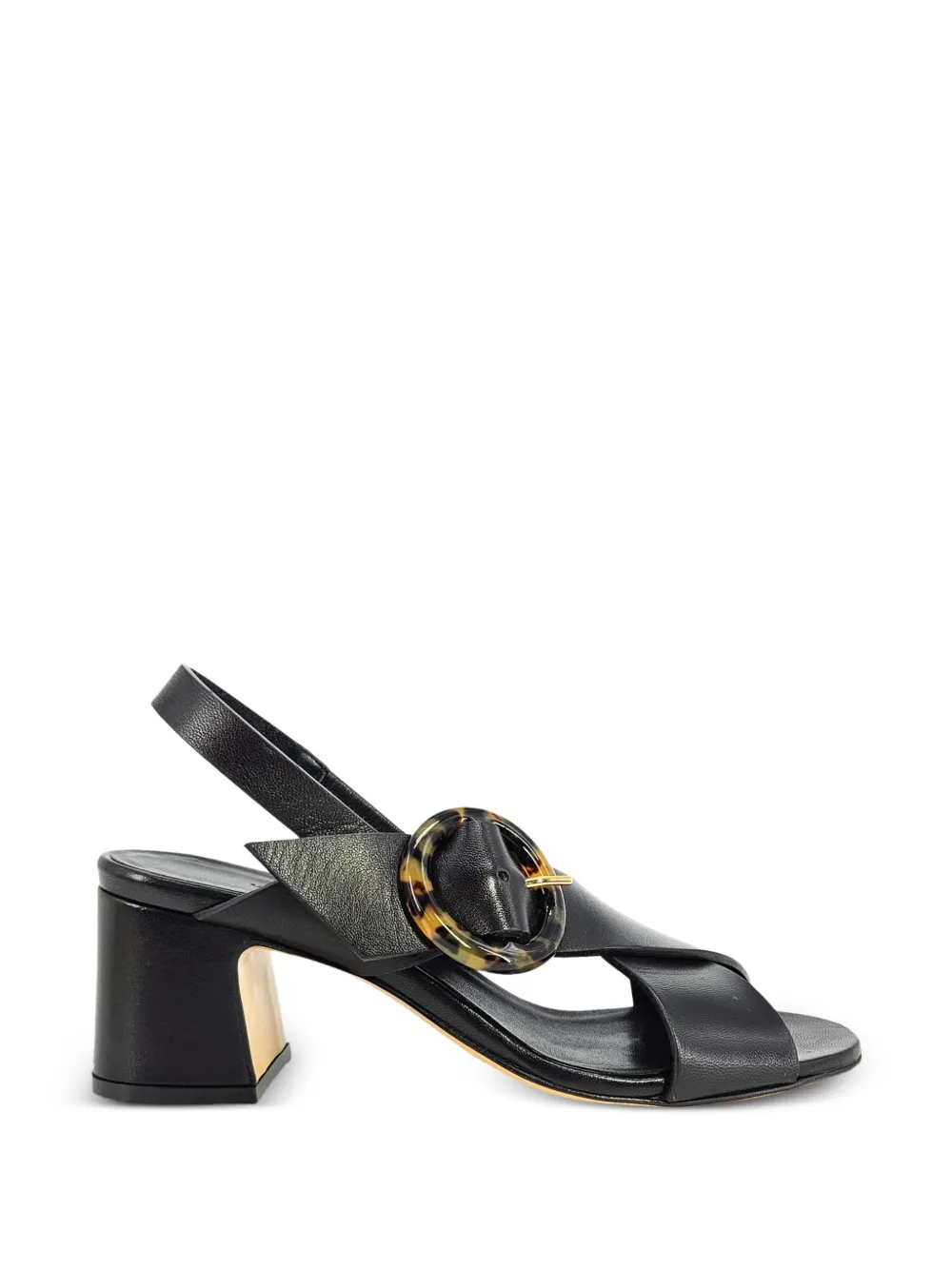 Madison.Maison buckle-detail slingback leather heeled sandals - Black