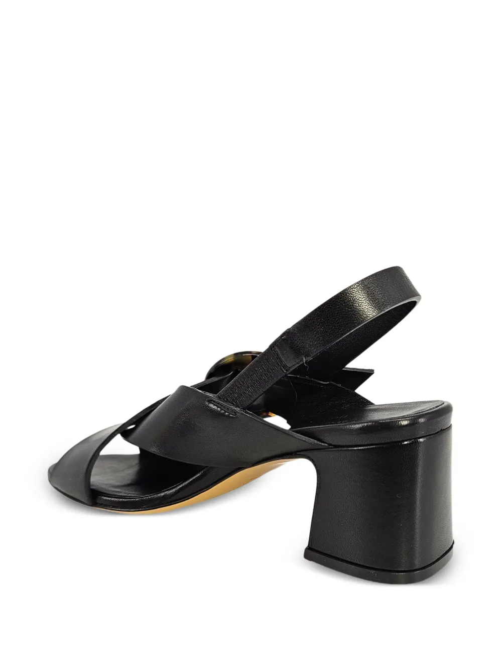 Madison.Maison buckle-detail slingback leather heeled sandals Zwart