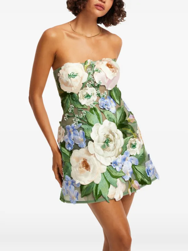 leo lin flower dress Rayna floral-appliqu crpe maxi dress in white - Leo Lin
