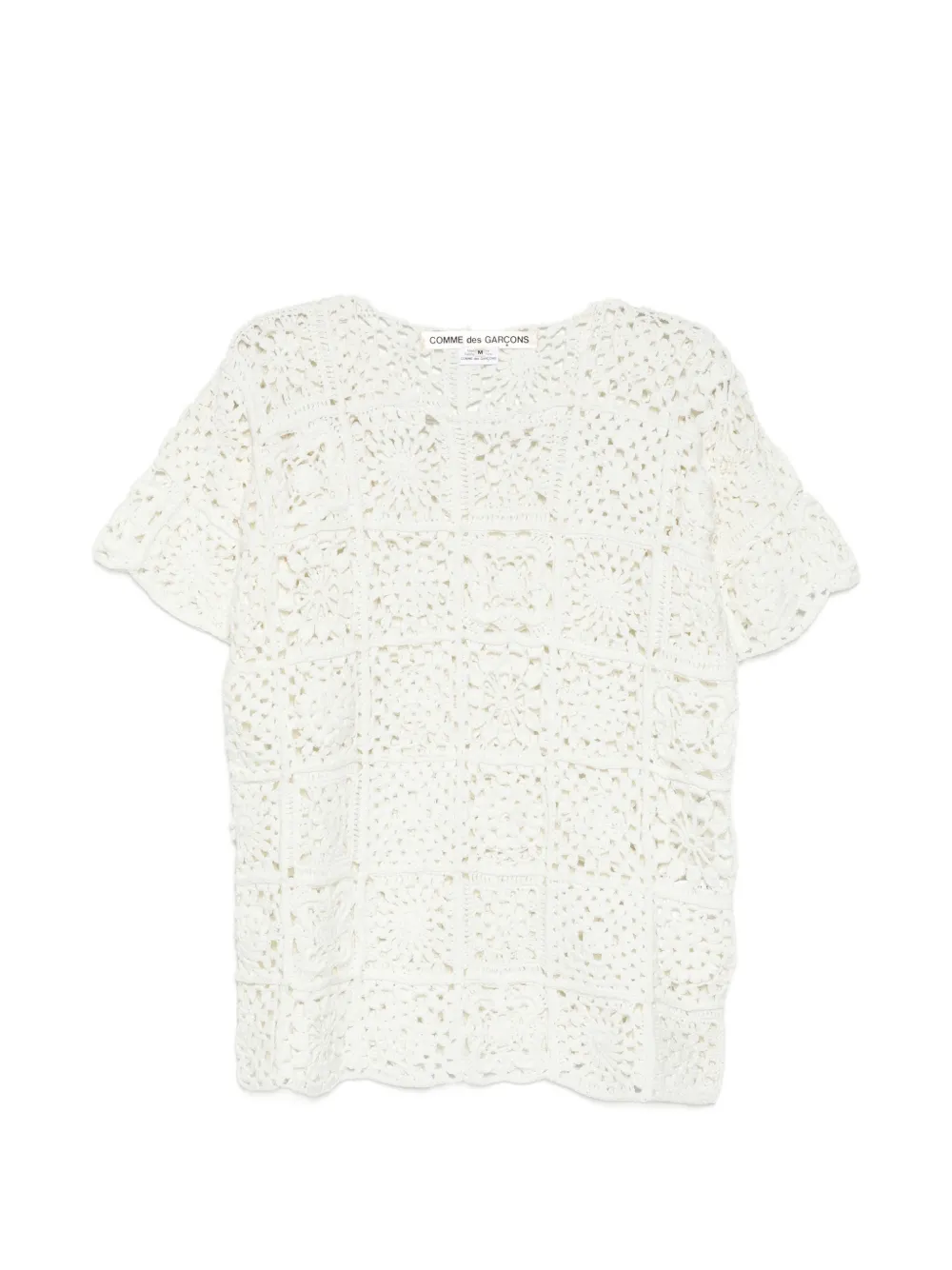 Comme Des Garçons hollow-out pattern knitted top - Bianco