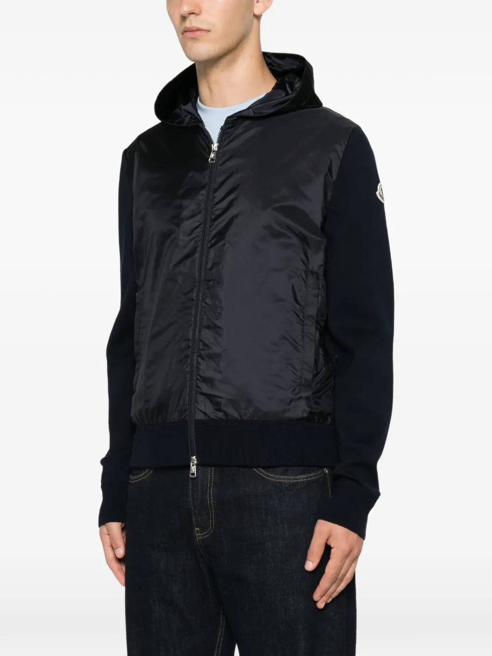  Moncler Logo-patch Hoodie - Azul 
