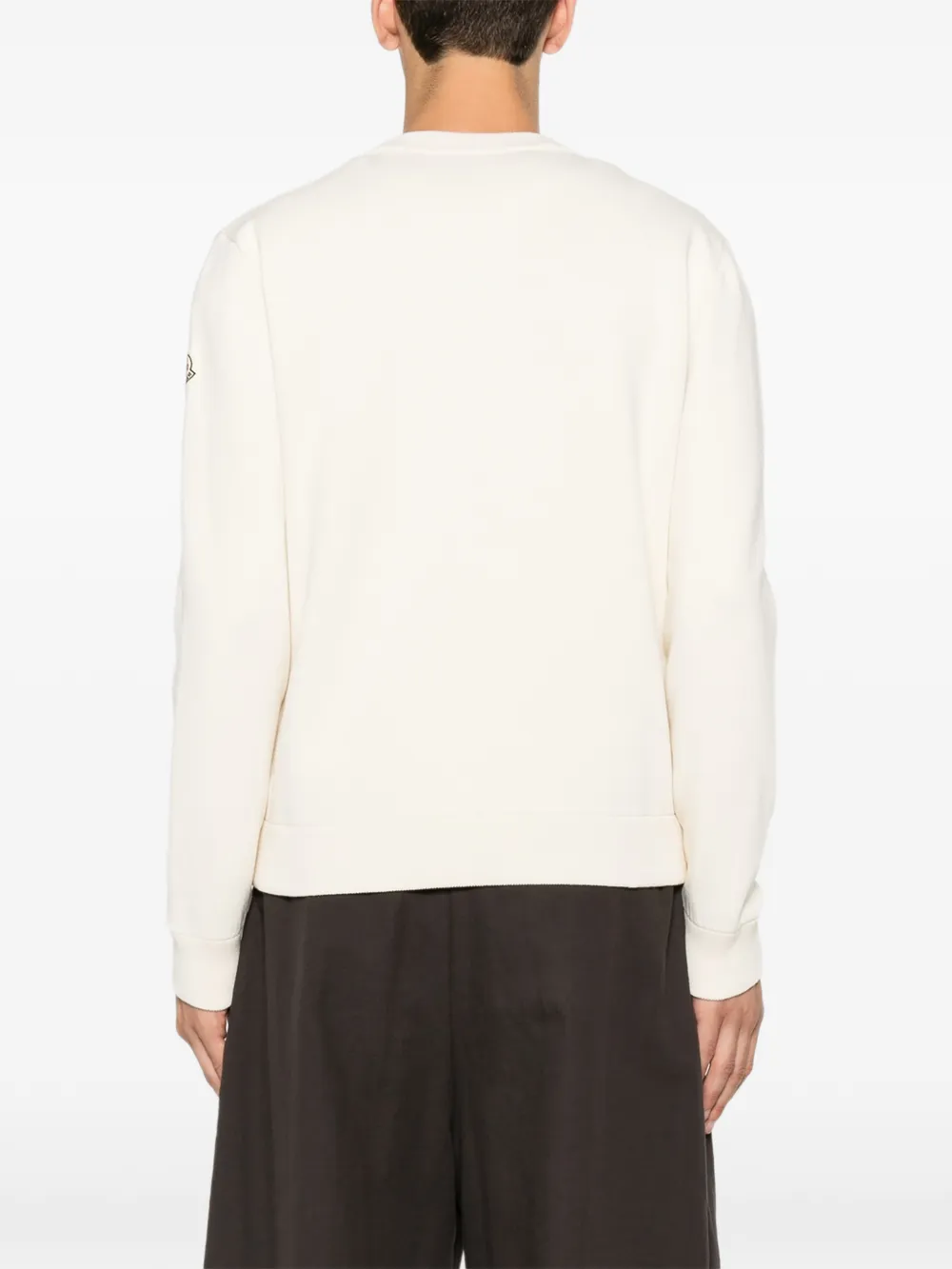 Moncler Trui van katoenblend met monogram Beige